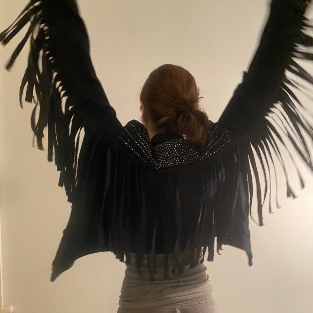 Up-cycled Vintage Jean Fringe Jacket